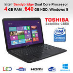 Toshiba C850-1C0 Cheapest Business Laptop Intel Dual Core 4GB 640GB HDMI Win 8
